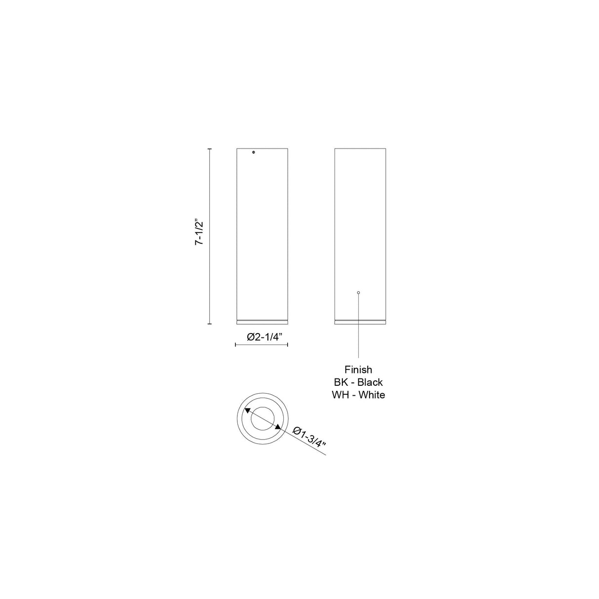Kuzco Architectural Lorna 7-in (2-in Dia.) Flush Mount
