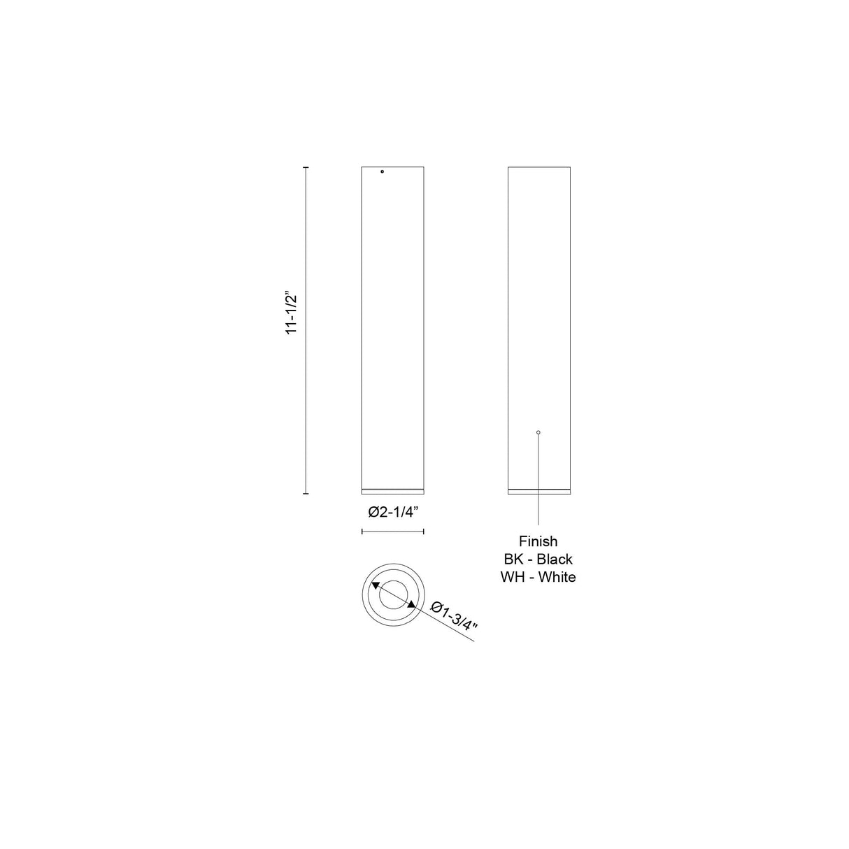 Kuzco Architectural Lorna 11-in (2-in Dia.) Flush Mount