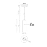 Kuzco Architectural Lorna 8-in (2-in Dia.) Pendant