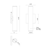 Kuzco Architectural Lorna 12-in (2-in Dia.) Exterior Wall Sconce Up/Down Light