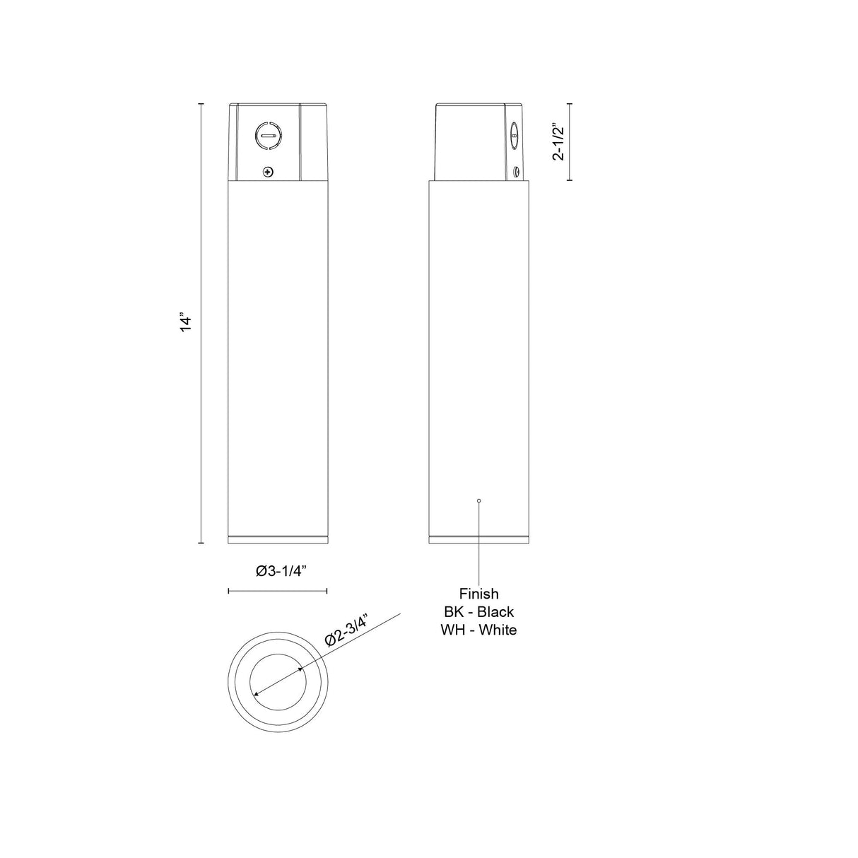 Kuzco Architectural Lorna 14-in (3-in Dia.) Concrete Ceiling Mount