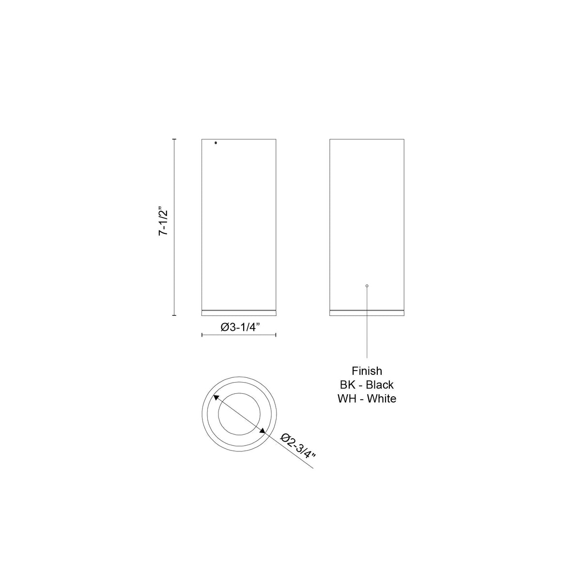 Kuzco Architectural Lorna 7-in (3-in Dia.) Flush Mount