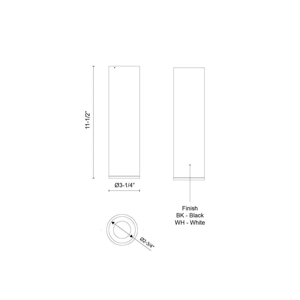 Kuzco Architectural Lorna 11-in (3-in Dia.) Flush Mount