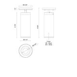 Kuzco Architectural Lorna 9-in (3-in Dia.) Adjustable Ceiling Mount