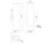 Kuzco Architectural Lorna 12-in (3-in Dia.) Exterior Wall Sconce Up/Down Light