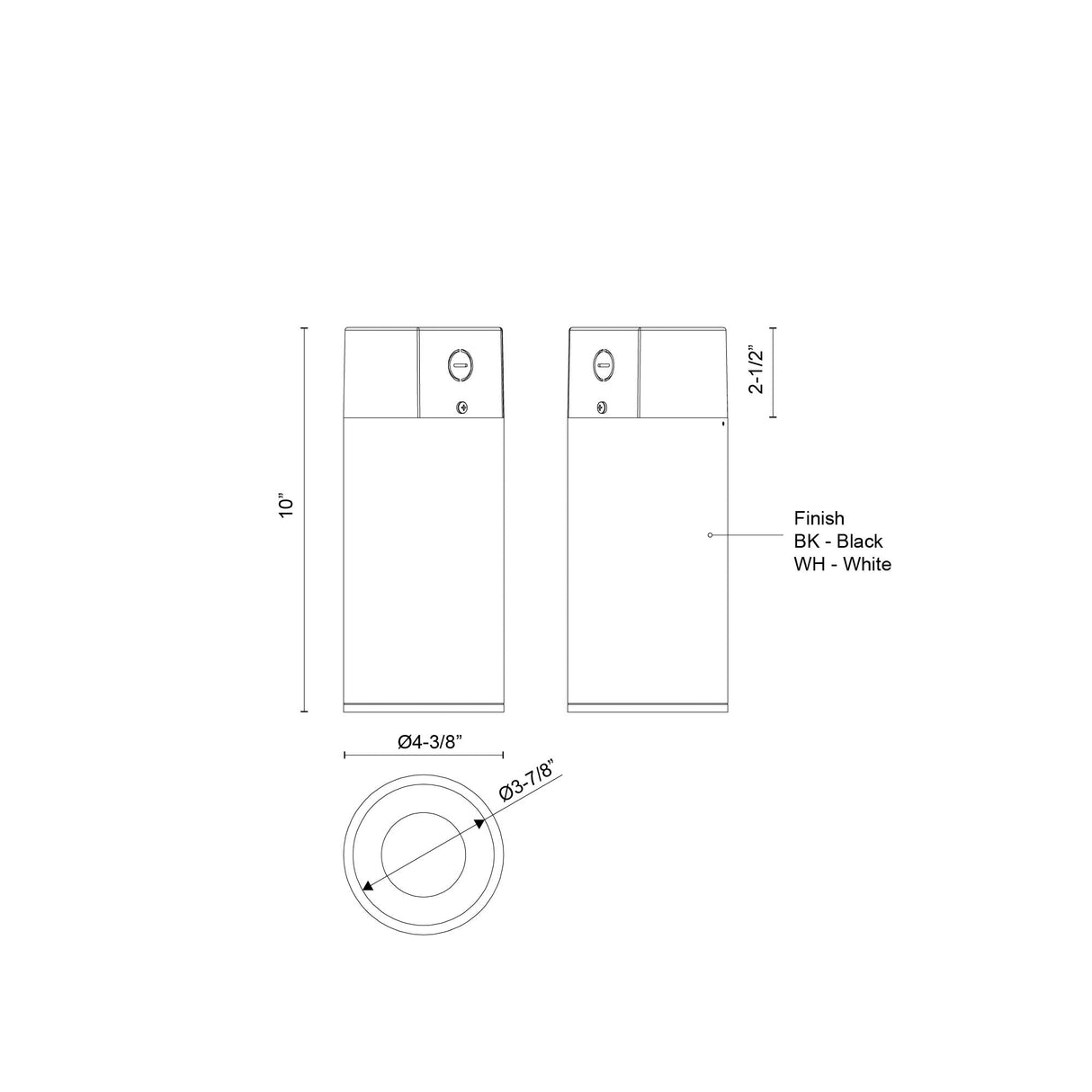 Kuzco Architectural Lorna 10-in (4-in Dia.) Concrete Ceiling Mount