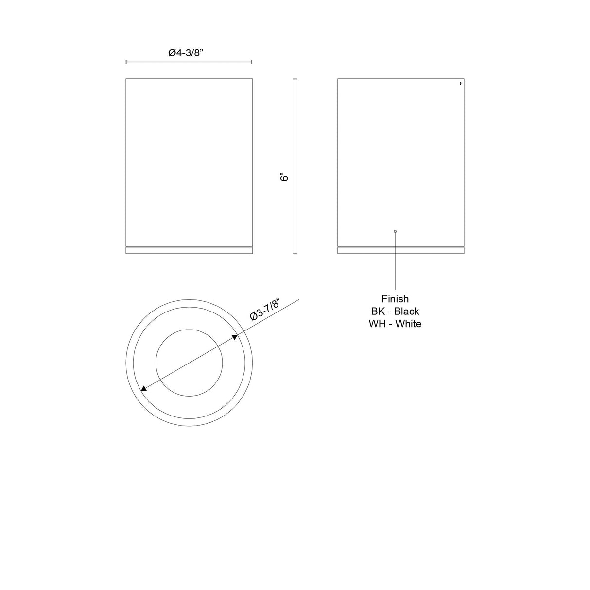 Kuzco Architectural Lorna 6-in (4-in Dia.) Flush Mount