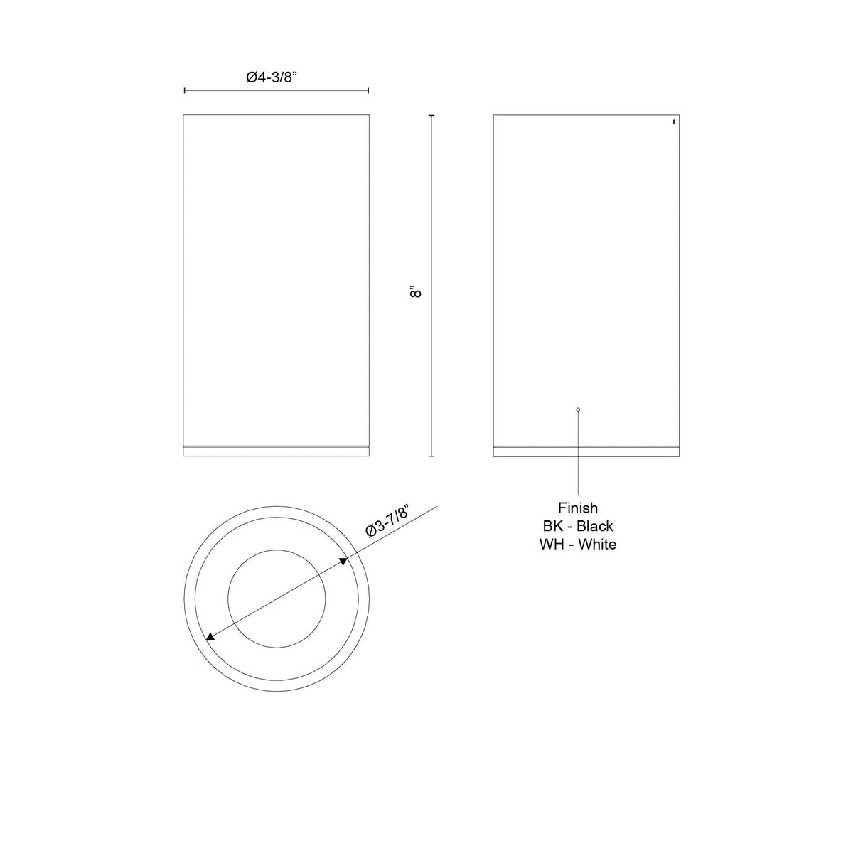 Kuzco Architectural Lorna 8-in (4-in Dia.) Flush Mount