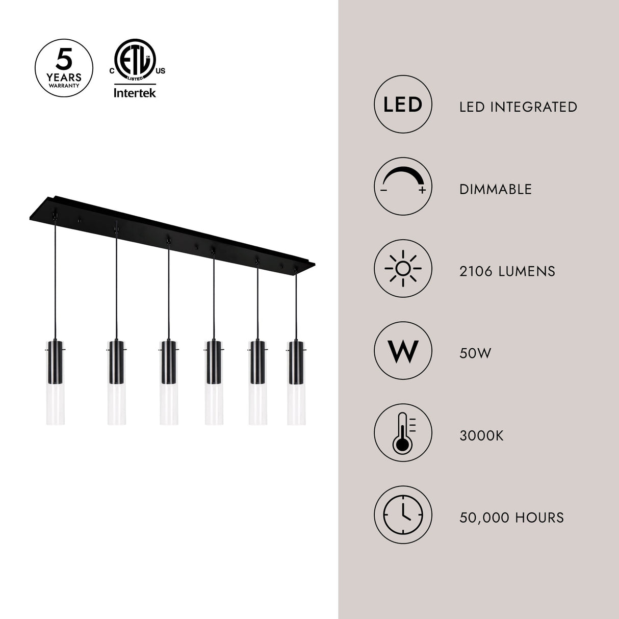 Kuzco Lena 3-in 6 Head Multi Pendant