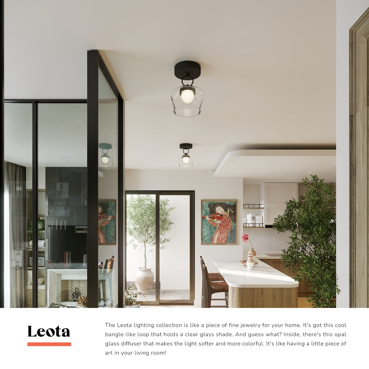 Alora Mood Leota 8-in Semi-Flush Mount