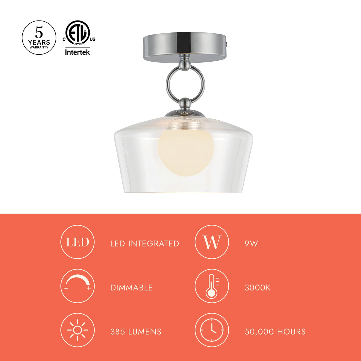Alora Mood Leota 8-in Semi-Flush Mount