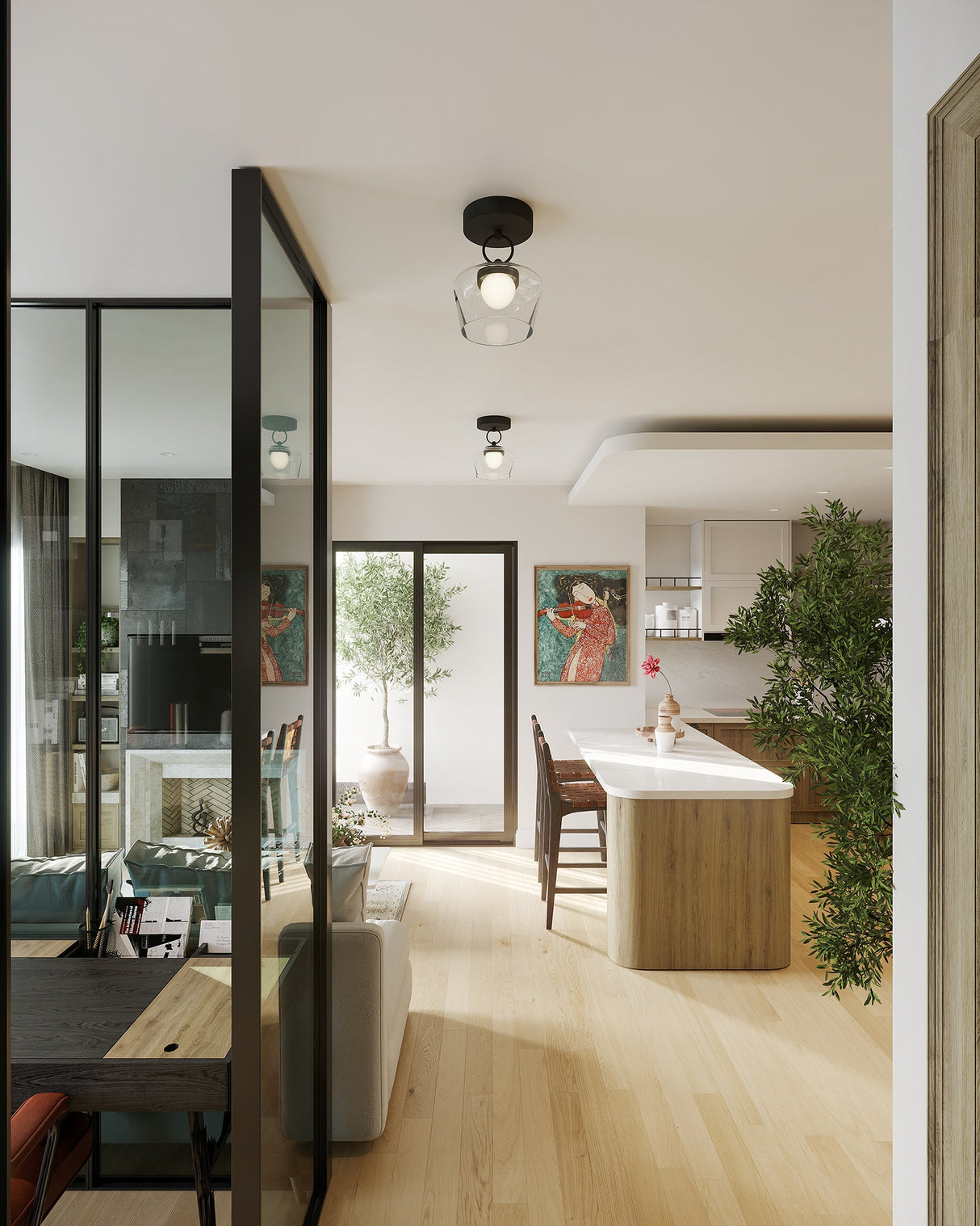 Alora Mood Leota 8-in Semi-Flush Mount