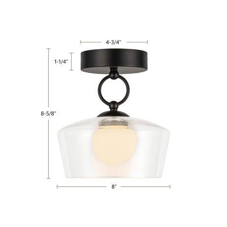 Alora Mood Leota 8-in Semi-Flush Mount