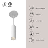 Kuzco Architectural Lorna 8-in (2-in Dia.) Pendant