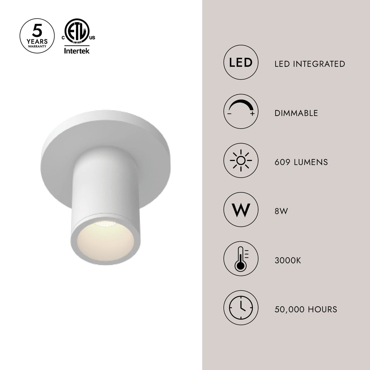 Kuzco Architectural Lorna 4-in (2-in Dia.) Ceiling Mount