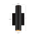 Kuzco Architectural Lorna 9-in (2-in Dia.) Wall Sconce Up/Down Light