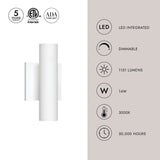 Kuzco Architectural Lorna 9-in (2-in Dia.) Wall Sconce Up/Down Light