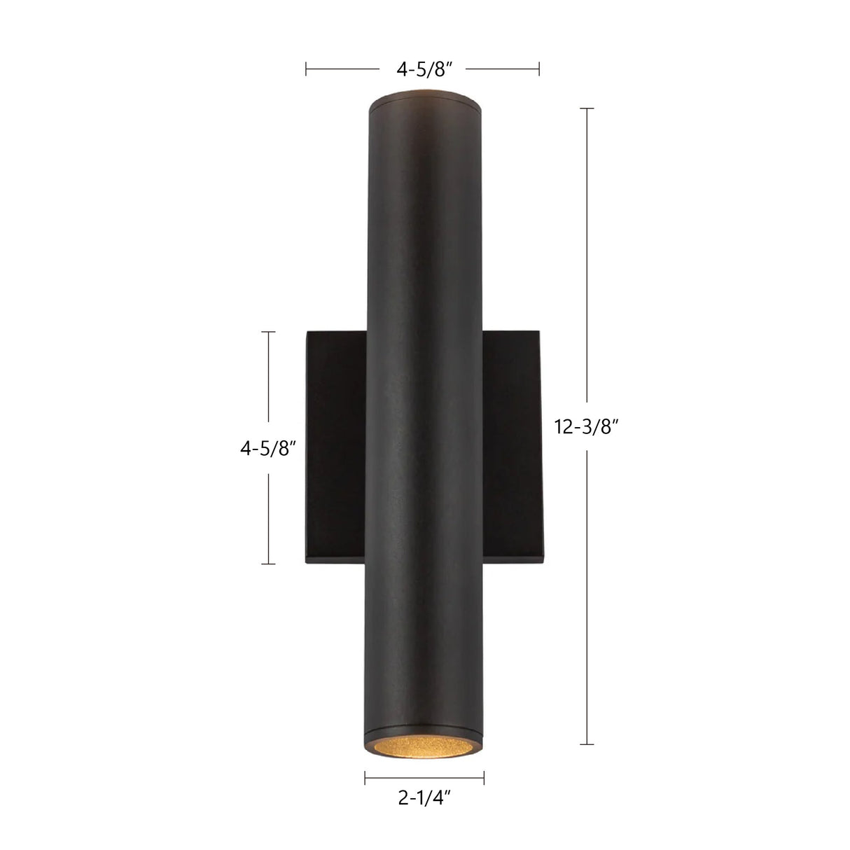 Kuzco Architectural Lorna 12-in (2-in Dia.) Wall Sconce Up/Down Light