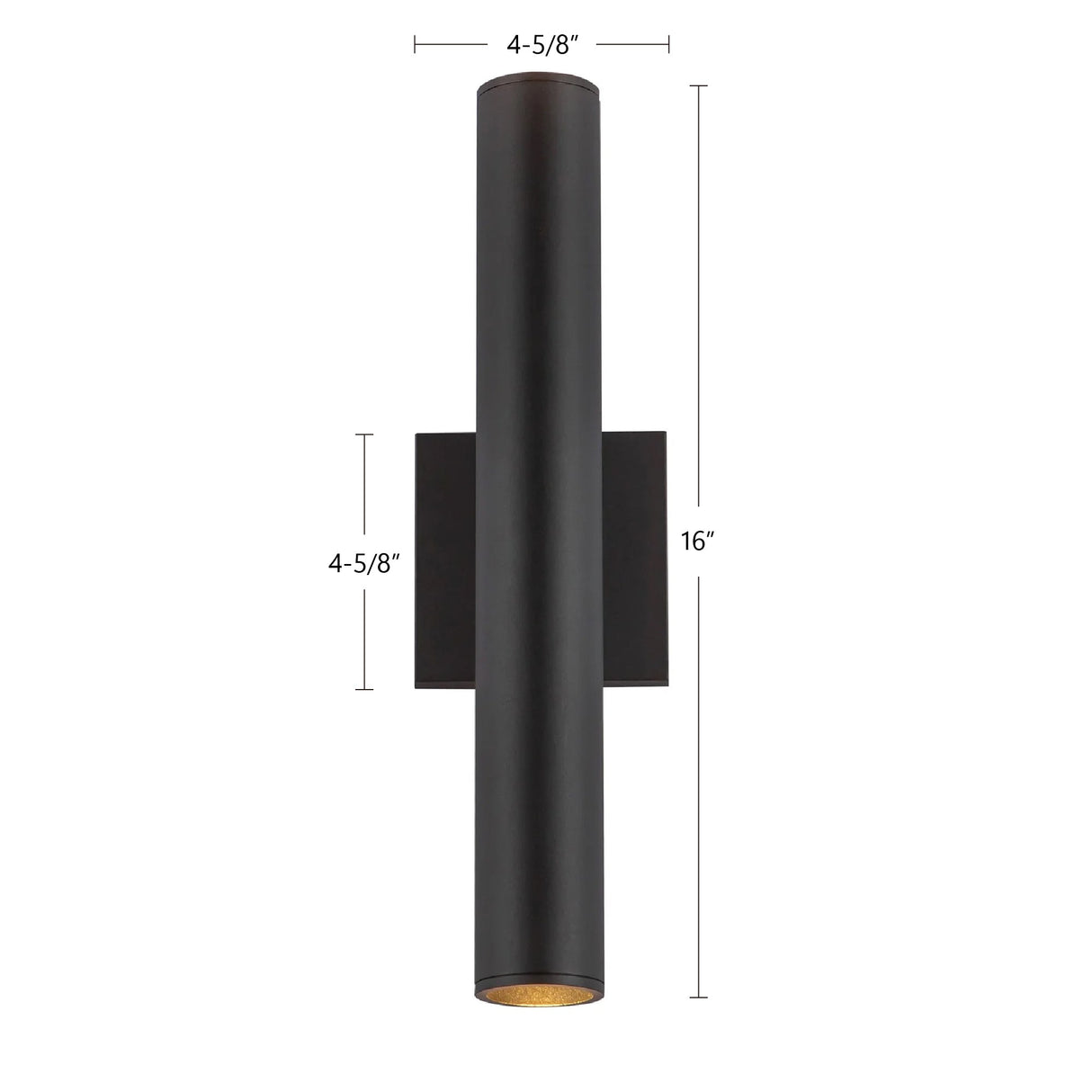 Kuzco Architectural Lorna 16-in (2-in Dia.) Wall Sconce Up/Down Light
