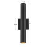 Kuzco Architectural Lorna 16-in (2-in Dia.) Wall Sconce Up/Down Light