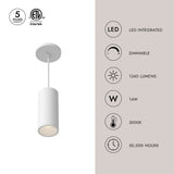 Kuzco Architectural Lorna 8-in (3-in Dia.) Pendant