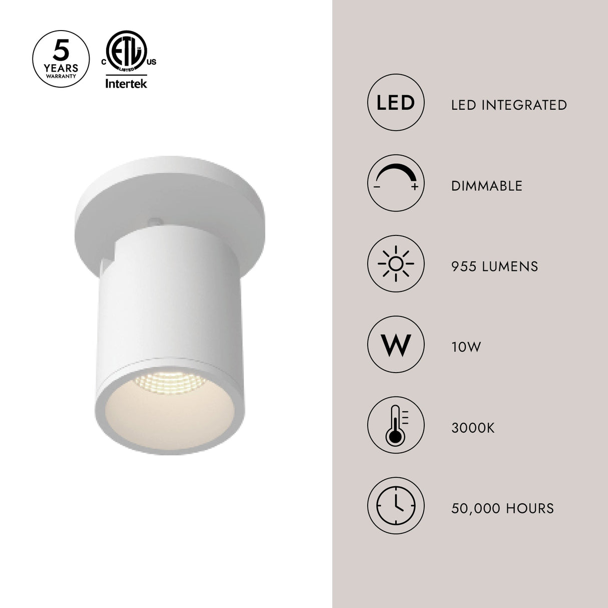 Kuzco Architectural Lorna 6-in (3-in Dia.) Adjustable Ceiling Mount