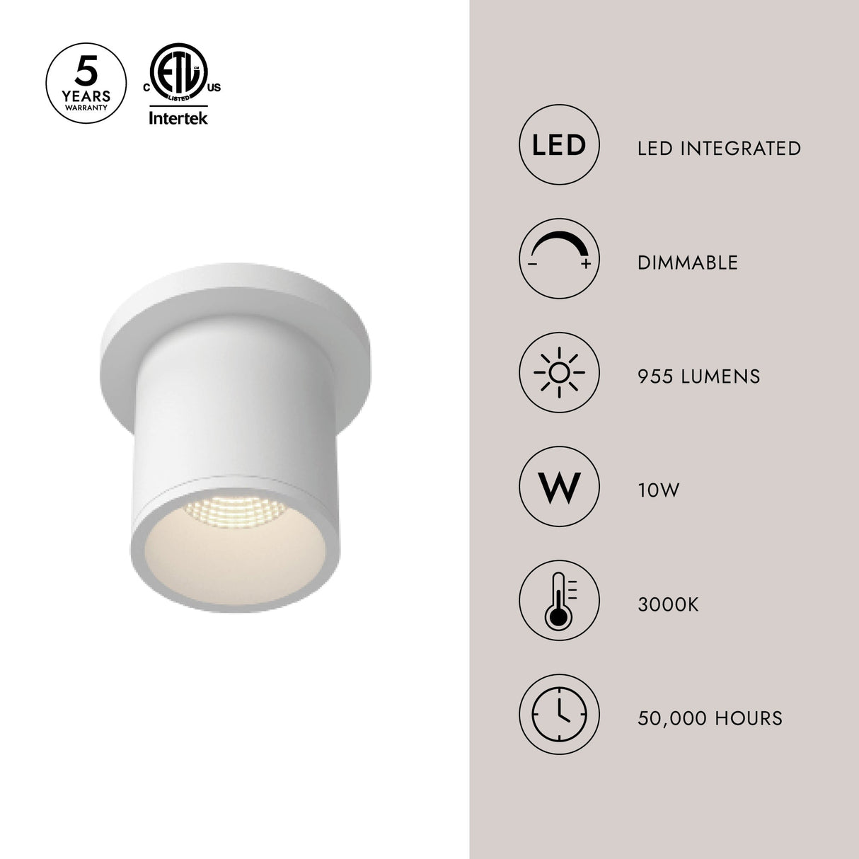 Kuzco Architectural Lorna 4-in (3-in Dia.) Ceiling Mount
