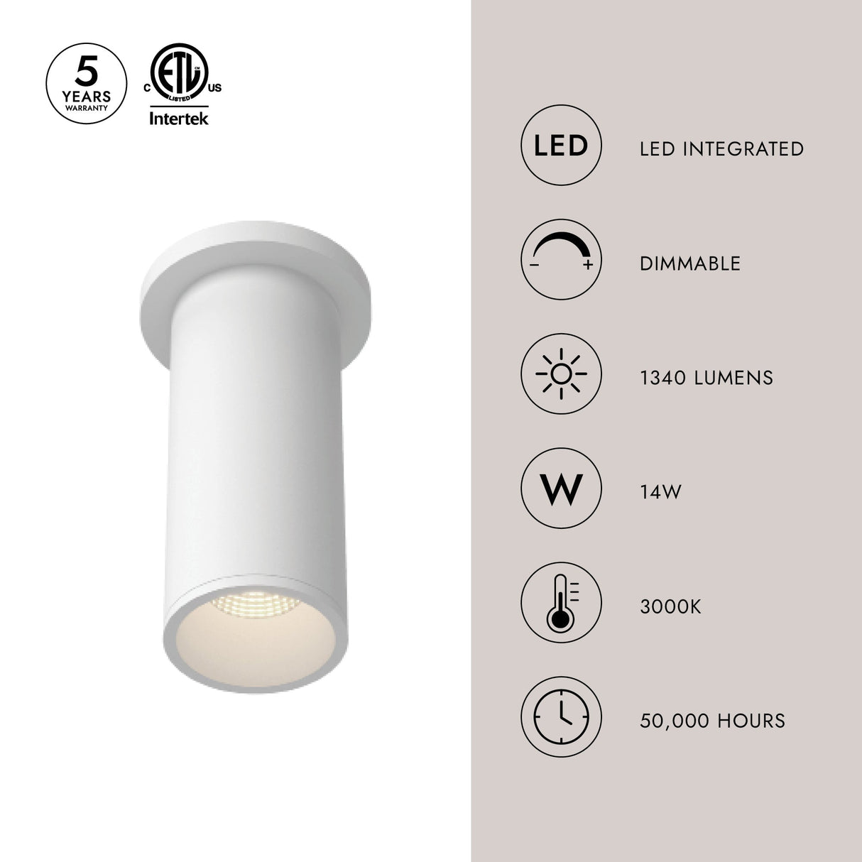 Kuzco Architectural Lorna 8-in (3-in Dia.) Ceiling Mount