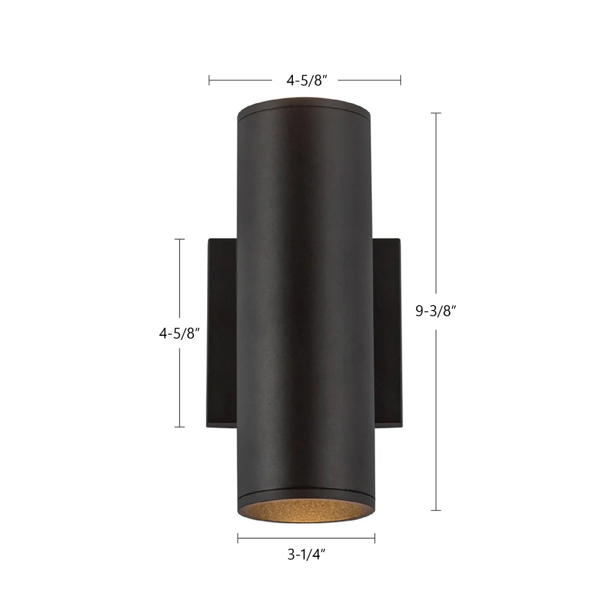 Kuzco Architectural Lorna 9-in (3-in Dia.) Wall Sconce Up/Down Light