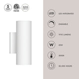 Kuzco Architectural Lorna 9-in (3-in Dia.) Wall Sconce Up/Down Light