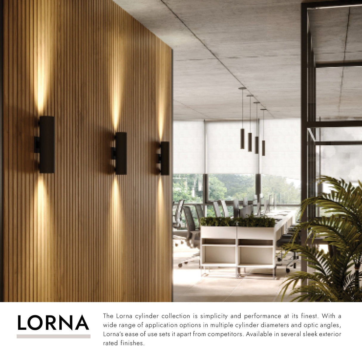 Kuzco Architectural Lorna 12-in (3-in Dia.) Wall Sconce Up/Down Light