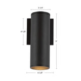 Kuzco Architectural Lorna 9-in (3-in Dia.) Interior/Exterior Wall Sconce
