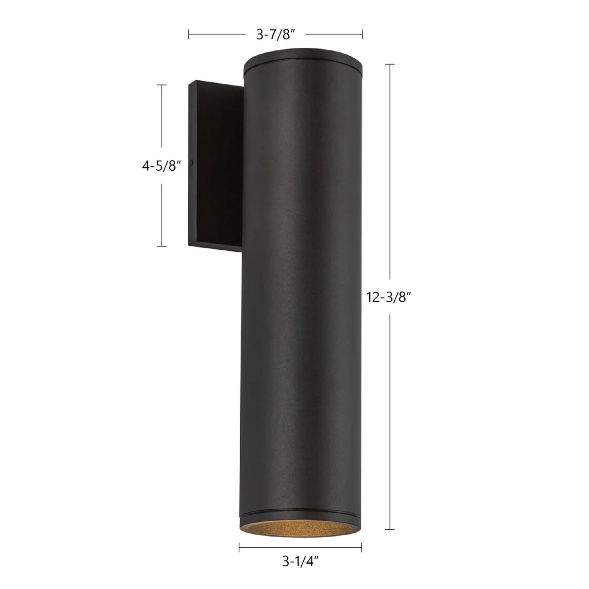 Kuzco Architectural Lorna 12-in (3-in Dia.) Interior/Exterior Wall Sconce