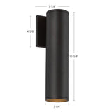 Kuzco Architectural Lorna 12-in (3-in Dia.) Interior/Exterior Wall Sconce