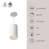 Kuzco Architectural Lorna 8-in (4-in Dia.) Pendant