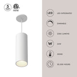 Kuzco Architectural Lorna 13-in (4-in Dia.) Pendant