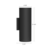 Kuzco Architectural Lorna 12-in (4-in Dia.) Wall Sconce Up/Down Light