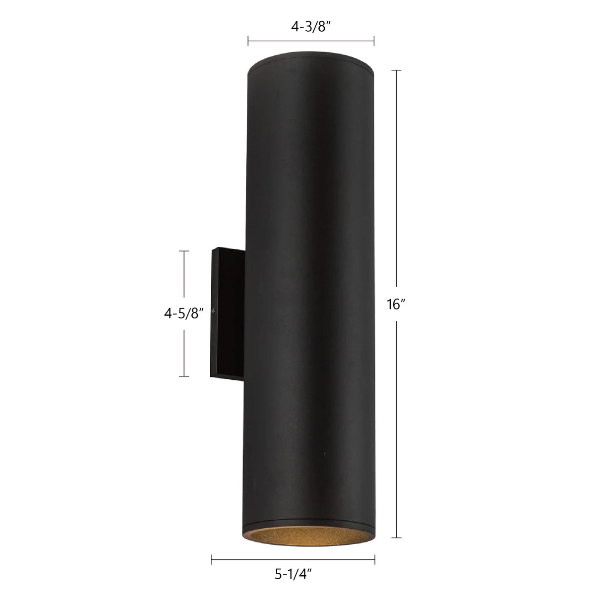 Kuzco Architectural Lorna 16-in (4-in Dia.) Wall Sconce Up/Down Light