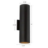 Kuzco Architectural Lorna 16-in (4-in Dia.) Wall Sconce Up/Down Light