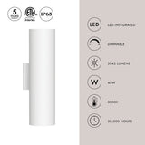 Kuzco Architectural Lorna 16-in (4-in Dia.) Wall Sconce Up/Down Light