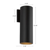 Kuzco Architectural Lorna 12-in (4-in Dia.) Interior/Exterior Wall Sconce