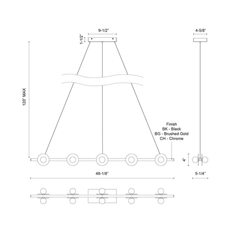 Kuzco Elixir 48-in Linear Pendant