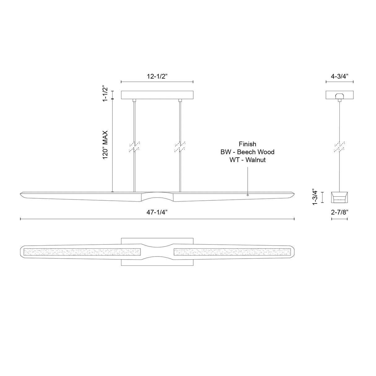 Kuzco Dakota 47-in Linear Pendant