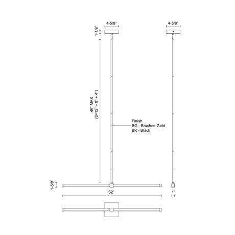 Kuzco Blade 32-in Linear Pendant