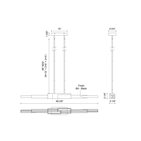 Kuzco Enzo 48-in Linear Pendant