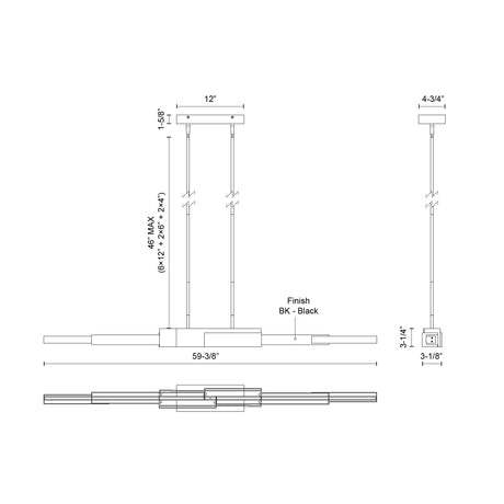Kuzco Enzo 60-in Linear Pendant
