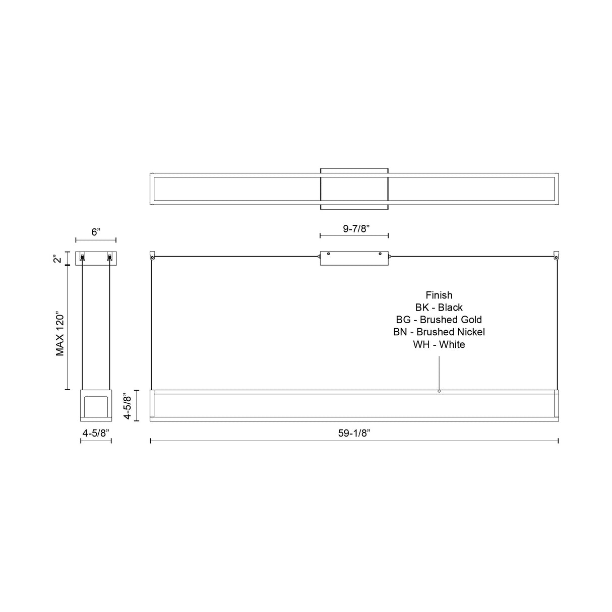 Kuzco Plaza 60-in Linear Pendant