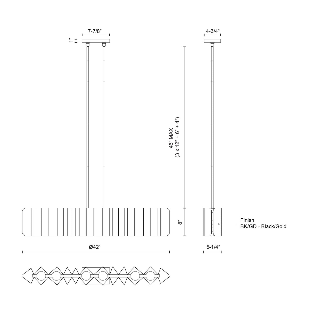 Kuzco Akira 42-in Linear Pendant