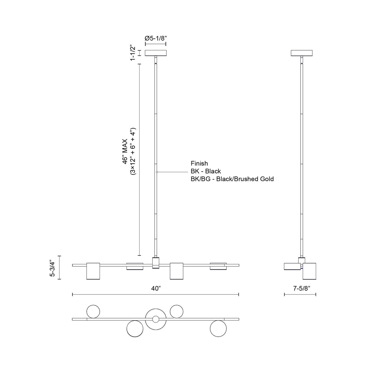 Kuzco Jayden 40-in Linear Pendant