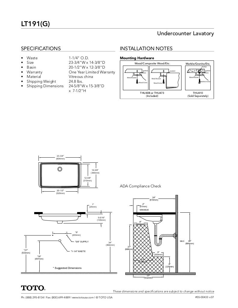 Undercounter Lavatory